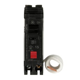 ABB Q-Line® THQL1115GFTP 15A Ground Fault Interrupter Circuit Breaker • 15 Amp Single Pole 120 VAC Ground Fault Breaker with Self-Test • Ground Fault Circuit Interrupter • Plug-in Mount Type