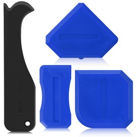 Outus 4 Pieces Silicone Caulking Tool Set Sealant Finishing Grout Scraper Caulking Removal Tool for Kitchen Bathroom Floor Sink Joint Sealant Sealing Home House Renovation, Reuse and Replace (Blue)