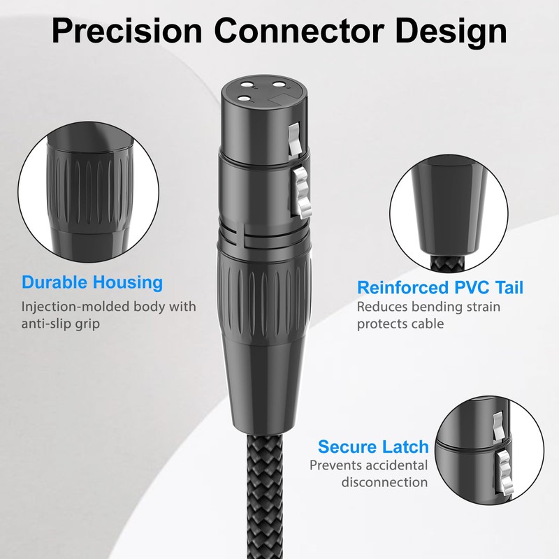 HOSONGIN Right Angle XLR Cable, Adjustable-Angle Male to Straight Female