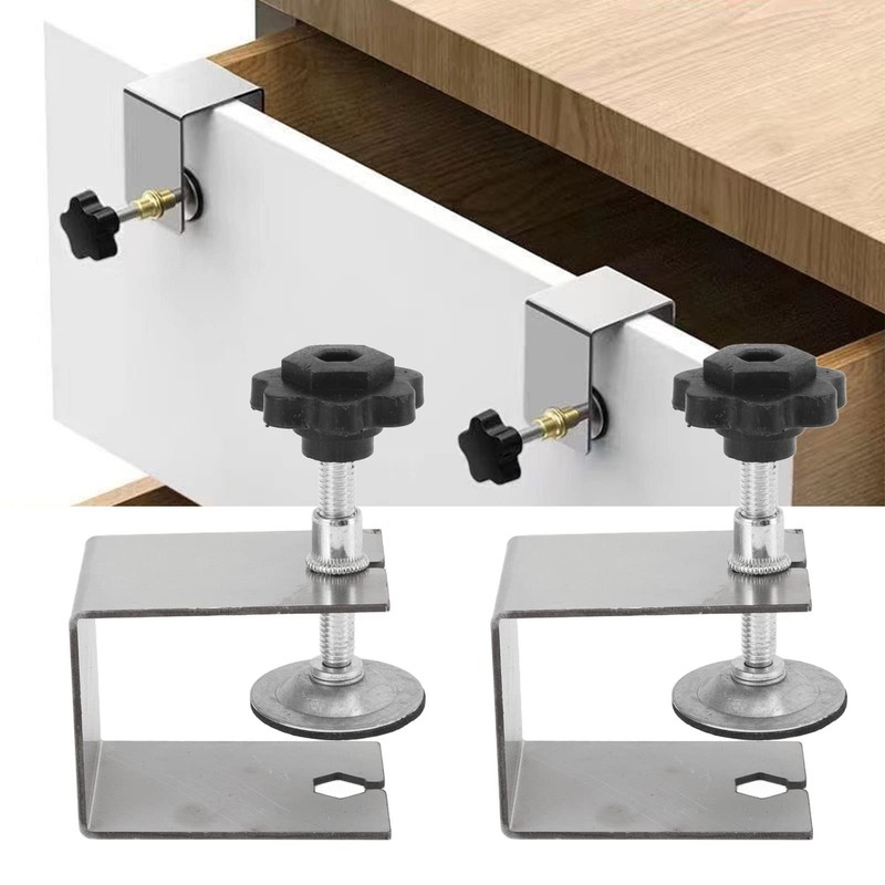 Akozon Heavy Duty 2-Piece Drawer Front Mounting Clamp, Professional Drawer