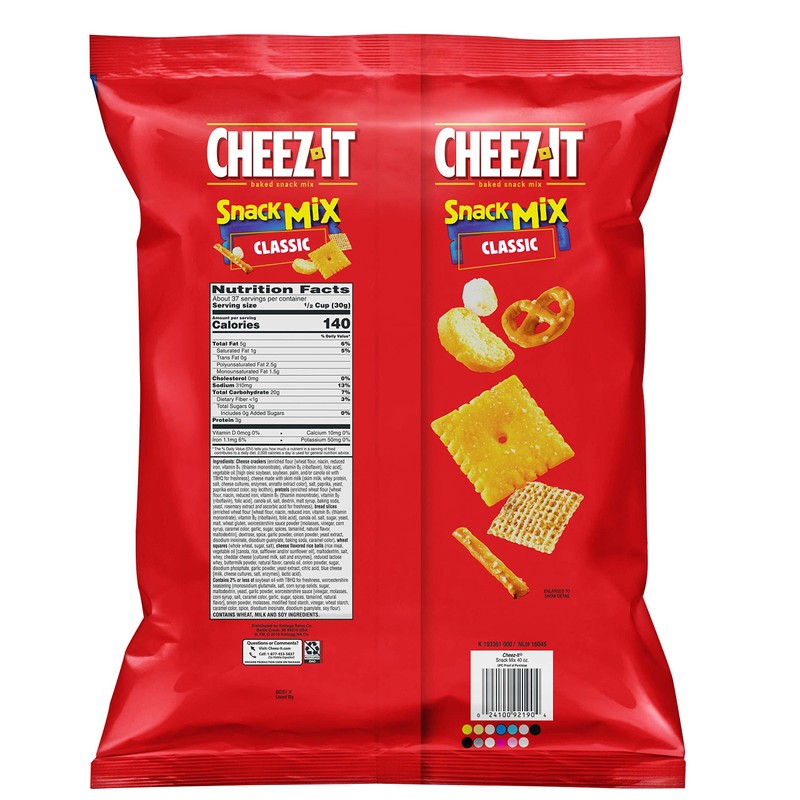 Cheez-It Baked Snack Mix, Classic, 40 oz Bag