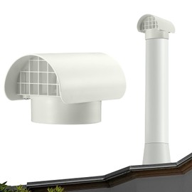 Innconee 3 Inch Radon Vent Cap for Schedule 40 Pipes PVC Fan Pipe Cap with Screen Termination Exhaust Cover with Screen Stop Rain Snow Leaves for Radon Flue Roof Vent System(3 Inch)