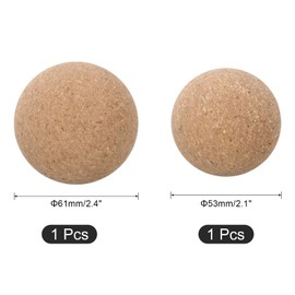 uxcell 1 Set Wine Carafes Cork Ball, 2.4 Inch(61mm)/2.1 Inch(53mm) Wooden Cork Stopper Wooden Ball Stopper Cork Caps Stoppers for Wine Decanter Glass Bottle Replacement