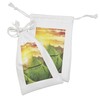 Lunarable Country Fabric Pouch Set of 2, Fields at Sunset