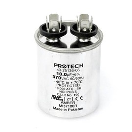 43-25136-06 -Rheem OEM Round Replacement Run Capacitor 10 UF/MFD 370 Volt