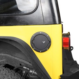 TJ Wrangler - Cubierta de tapa de gas con bloqueo para depósito de combustible, puerta de gas compatible con Jeep Wrangler TJ y LJ 1997-2006