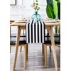 BOXAN Classic Black and White Striped Table Runner, Modern Stripes