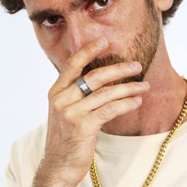 Anillos de titanio para ansiedad de 8 mm, anillo giratorio de tungsteno para hombres y adolescentes, anillos de boda lisos básicos plata mate acabado cepillado ajuste cómodo 9 a 13, Tungsteno, Sin gemas.
