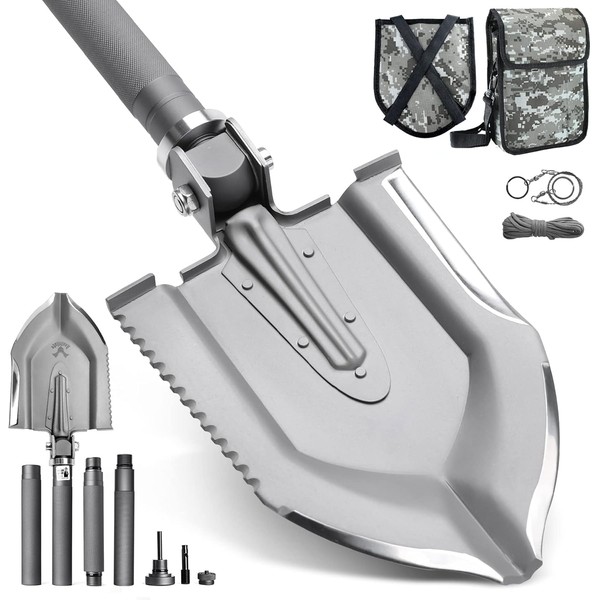 Zune Lotoo Survival Shovel Military Grade High Carbon Steel, 18