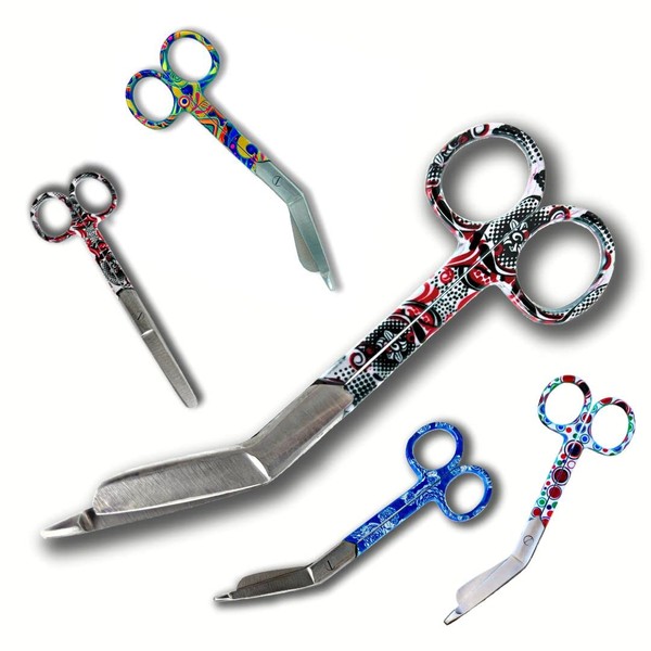 Professional Nursing Scissors with Romer Tip, Medical Box Scissors, Colorful