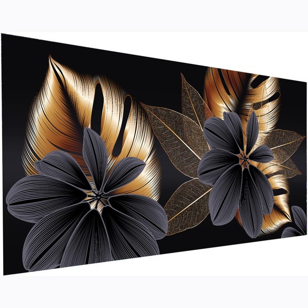 Aapxi Adult Flowers 40 x 80 cm - 5D Diamond Painting Set XXL Gold Leaf - Diamond Painting Pictures as a Gift for Christmas Birthday Housewarming Party Home Decor