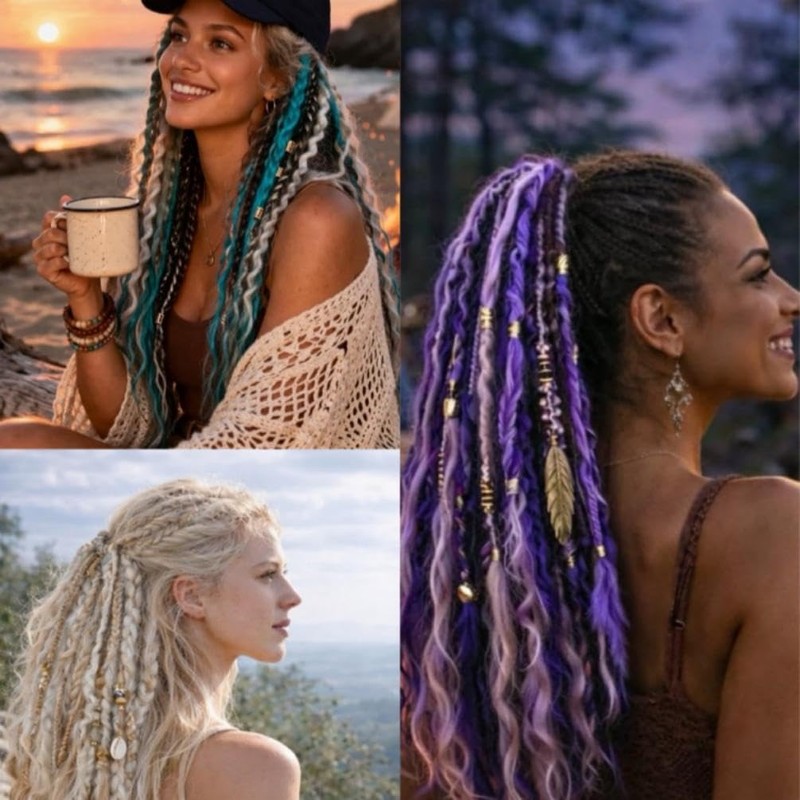 22 Inch Elastic Dread Ponytail Extension Dreadlock Ponytail Extension Synthetic