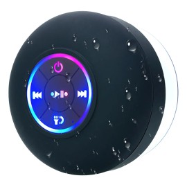 Bocina Bluetooth Contra Agua Baño Regadera Recargable Segura Color Negro