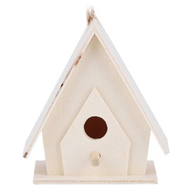 4Pcs Wooden Birdhouse, Mini Hanging Castle Sparrow Breeding Box, Unfinished Wood Bird Cage House Shelter for Finch Cockatiel Budgie Parrot, 2.2x1.6x2.8inch