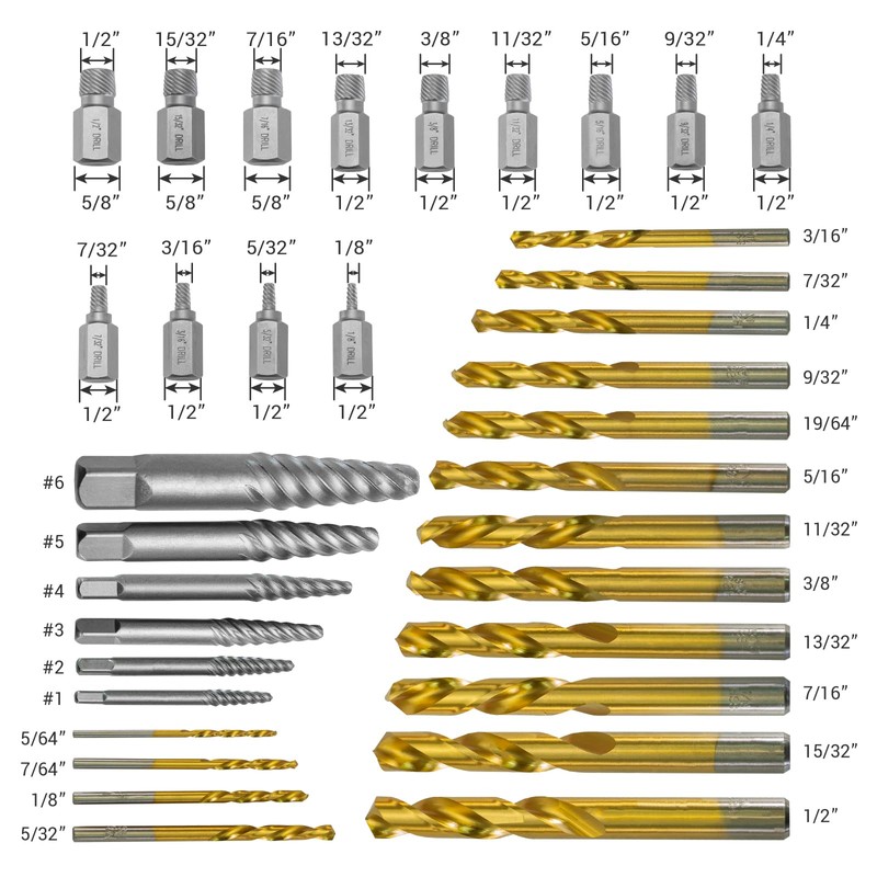 EWK 35 Pcs Screw Extractor Set with Left-Hand Drill Bit,