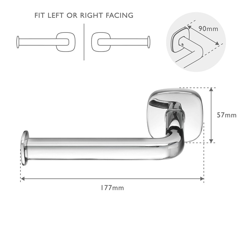 Robert Welch Burford Toilet Roll Holder Fixed. Made from stainless