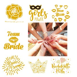 WUBAYI Pack of 20 Metallic Henna Party | Gold & Silver Temporary Tattoos for Hen Party, Bridal Shower, Wedding | Waterproof | Party Accessories