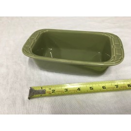 Longaberger Pottery Sage Mini Loaf Bread Pan Dish Woven Traditions