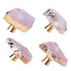 FZBHRO Rose Quartz Drawer Cabinet Knobs Pink Crystal Stone Knobs