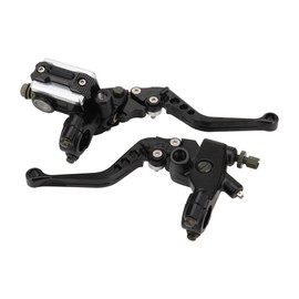 GOOFIT 22mm Schwarz Universal Motorrad Bremse Kupplungshebel Lenker Bremse Hauptzylinder Reservoir Bremshebel Set Ersatz für Dirt Bike Scooter