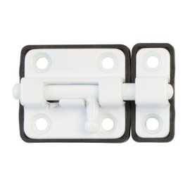 Amig - Zamak Door Bolt | Bolt Mod. 383 | Door Lock in White | Door Lock Bolt Door Slider | Dimensions: 38 x 34 | Screw-On Lock | With Plastic Base