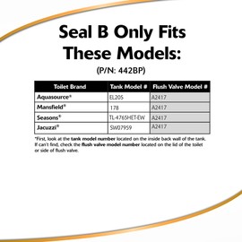 Korky Dual Flush Valve Seal Assortment, Seal B – Fits Specific Dual Flush Toilets – Long Lasting Rubber – Made in USA, 442BP