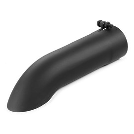 LCGP 3 Inch Inlet Turn Down Bolt On Exhaust Tip, Standard 3 Inch Inside Diameter Turndown Exhaust Tailpipe Tip, Black Powder Coated Stainless Steel, 12 Inch Length