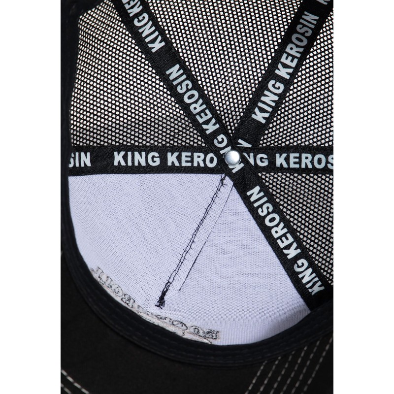 King Kerosin Men's Trucker Cap Curved Fixed Peak Embroidery Rock