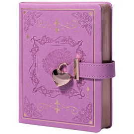 MGGAO Diary with Lock for Writing, PU Hardcover Leather Locked Journal, B6 Personal Organizer for Men Women, 288 Pages 100gsm Ruled Paper