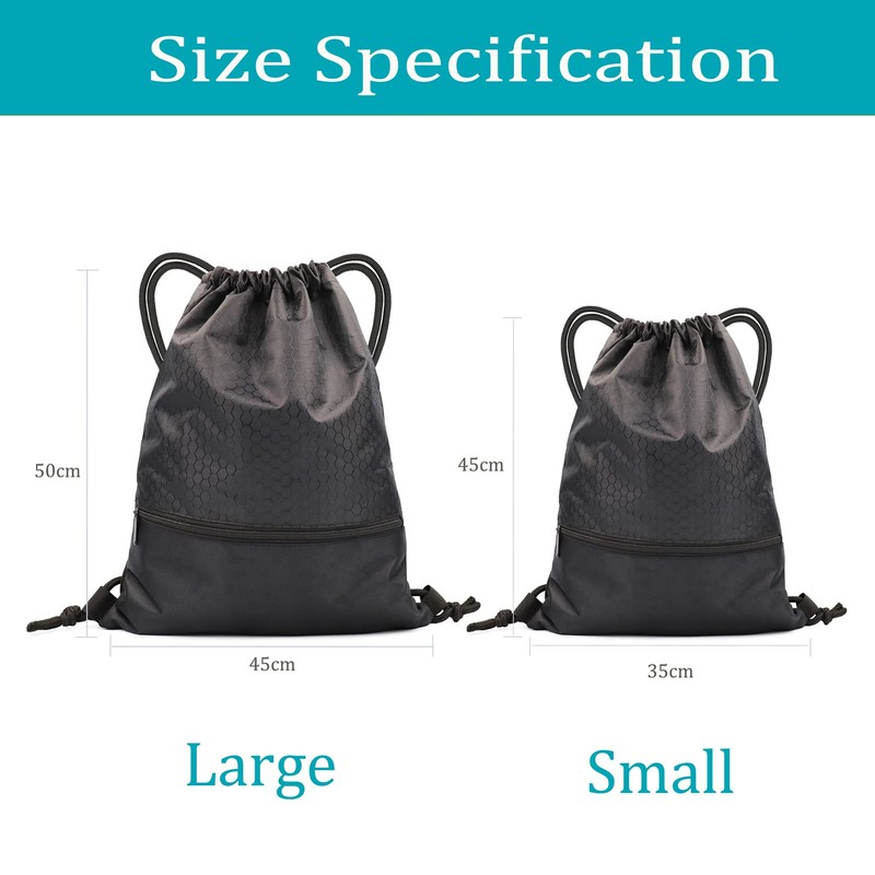 FenFang Gym Bag with Drawstring, Drawstring Bag, Sports Backpack, Large