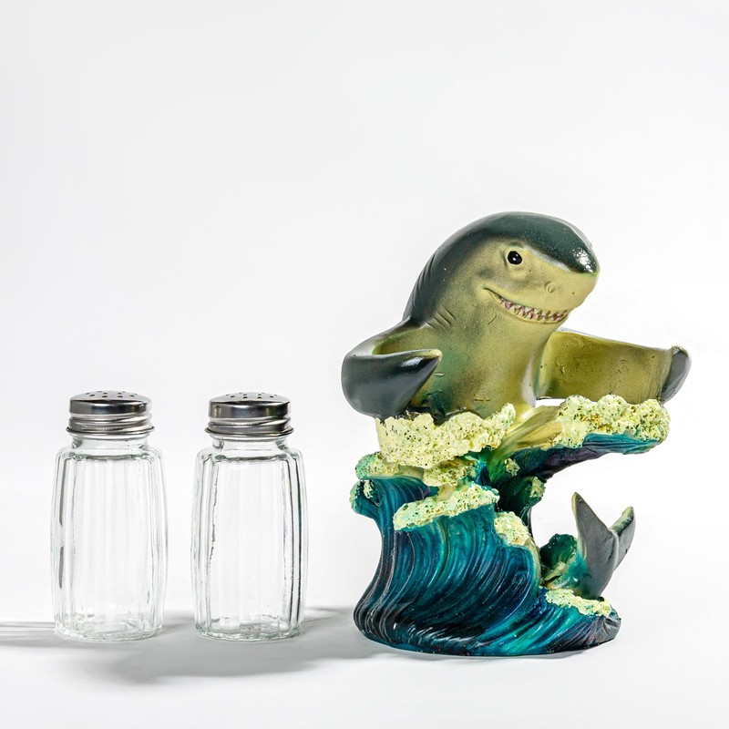 Oceanic Flair Salt & Pepper Set - Resin Shark Figurine