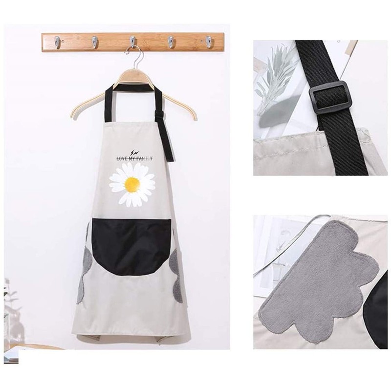 Voarge 2 Small Daisy Kitchen Aprons Adjustable Washable Waterproof Oily
