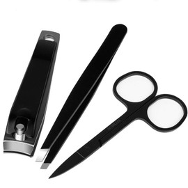 Singhigh Nail Clippers Set - Professional Manicure Pedicure kit Fingernail and Toenail Clipper Cutter (Slanted Tip Tweezers Eyebrow Scissors) Premium Stainless Steel Sharp Eyebrow Tool Kit (Set of 3)