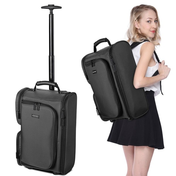 Byootique Portable Rolling Makeup Case Cosmetic Bag Shoulder Backpack Organizer