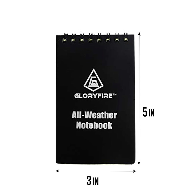 GLORYFIRE Waterproof Notebook All Weather Shower Pocket Tactical Notepad with