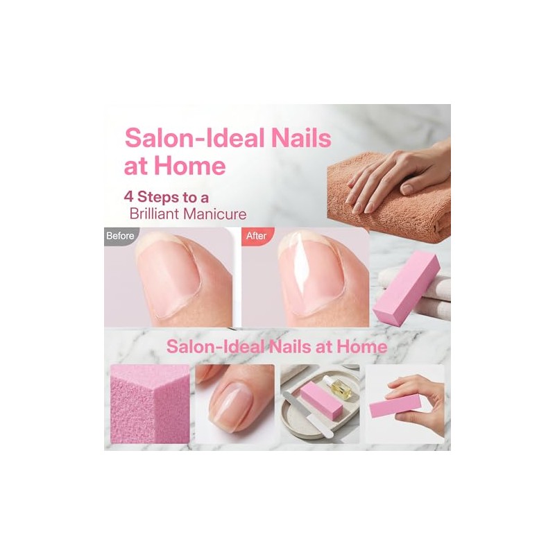 Juego profesional de limas y pulidores de uñas, 5 piezas