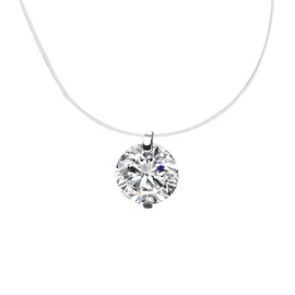 Vissen Damen Kristall Halskette 8mm Zirkonia 40cm Nylonfaden Halskette AnhäNger Geschenk