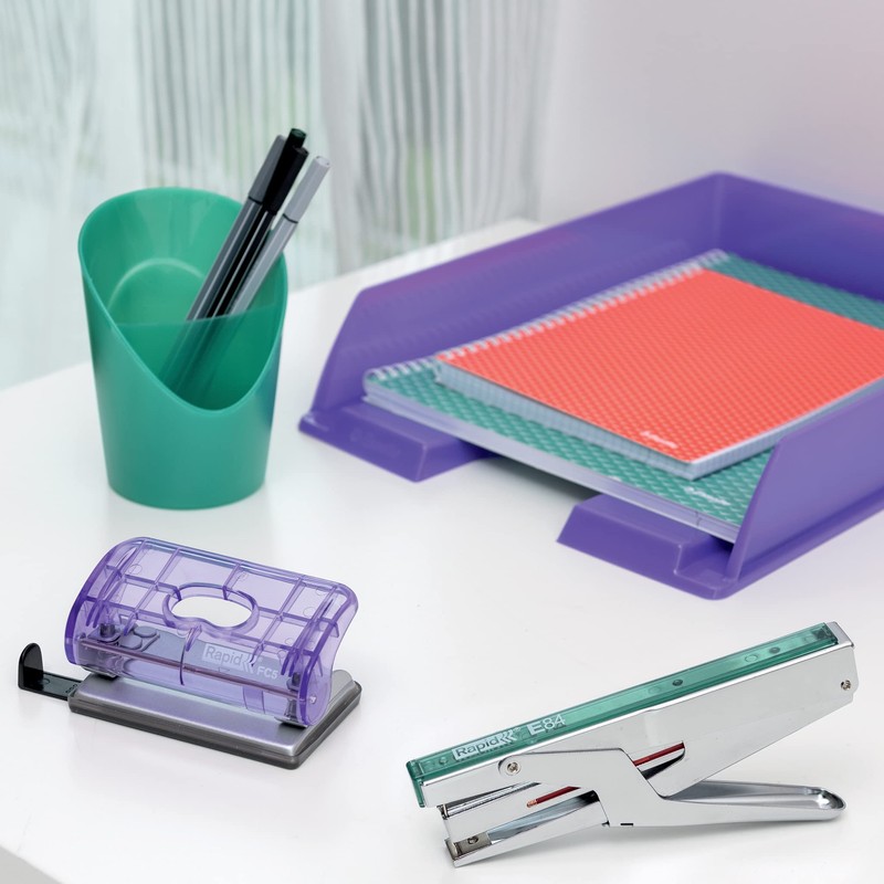 Esselte Rapid Mini Hole Punch, Small 2 Hole Puncher, 10