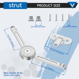 1 Pack lid Fixed Hinges for 50 lb Wooden Boxes, Toy Box Soft Closing, lid Support Hinges Heavy Duty, Upper Cabinets & RV Cabinets, up and Down, in The Range of 0-110°