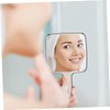 PACKOVE Handheld Makeup Mirror with Handle Stylish Water Ripple Square