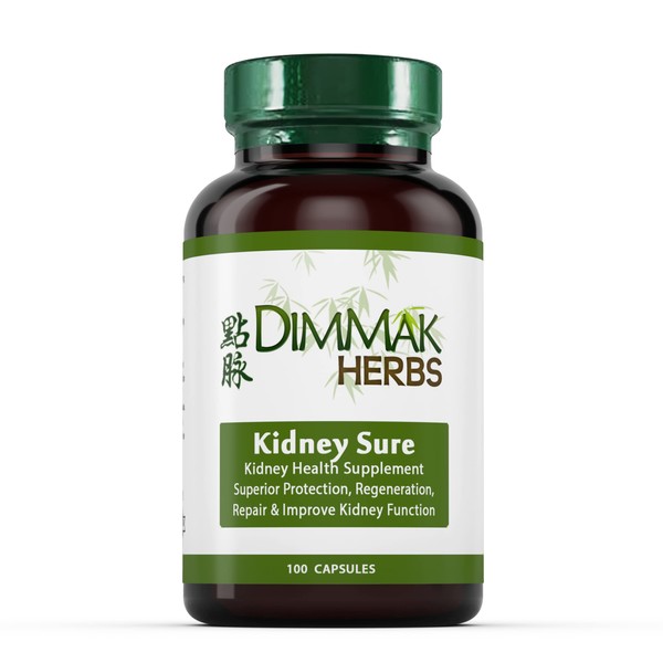 Dimmak Herbs Kidney Sure Health Supplement Chinese Herb Kidney Blend Detoxifier + Regenerator for Health, Care + Protection – 100 caps 400mg