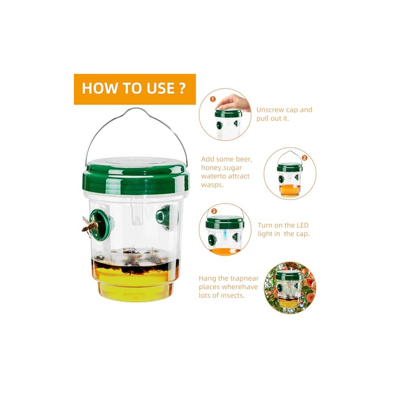 4 Pack Solar Wasp Trap - Eco-Friendly Insect Control