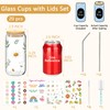 BGraceyy 20 oz 20 Pack Glass Cups with Lids and