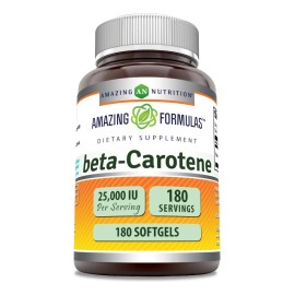 Amazing Nutrition Beta-carotene 25.000 Iu Salud Visual 180sg Sabor Sin Sabor