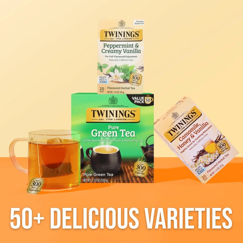 Twinings Peppermint Creamy Vanilla Herbal Tea 20 Count Fresh Sealed