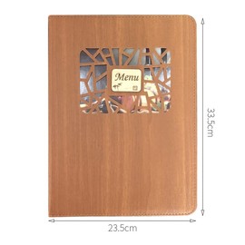 LANJING Menu Book Menu Table Menu Folder Loose Leaf Menu Leather Izakaya Japanese Western Food A4 Size Vertical Insert Easy to Replace 8 Pages 16 Sides (Style: Leather Menu Book, Black, Set of 1