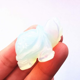 Manekieko Opalite Turtle Ncrystals and Healing Stones, 35 mm Hand Carved Animal Sculpture for Collecting, Fengshui Healing Crystal