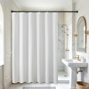 Mould Resistant White Shower Curtains with Hooks, Heavy Duty Polyester