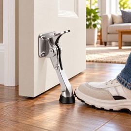 Kick Down Door Stopper for Home and Office – Metal Foot Pedal Door Holder with Quiet Anti-Collision Design for Everyday Use