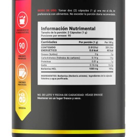 B-Life Berberina 500mg | 180 Cápsulas | Control de Glucosa y Peso | Pure Berberine